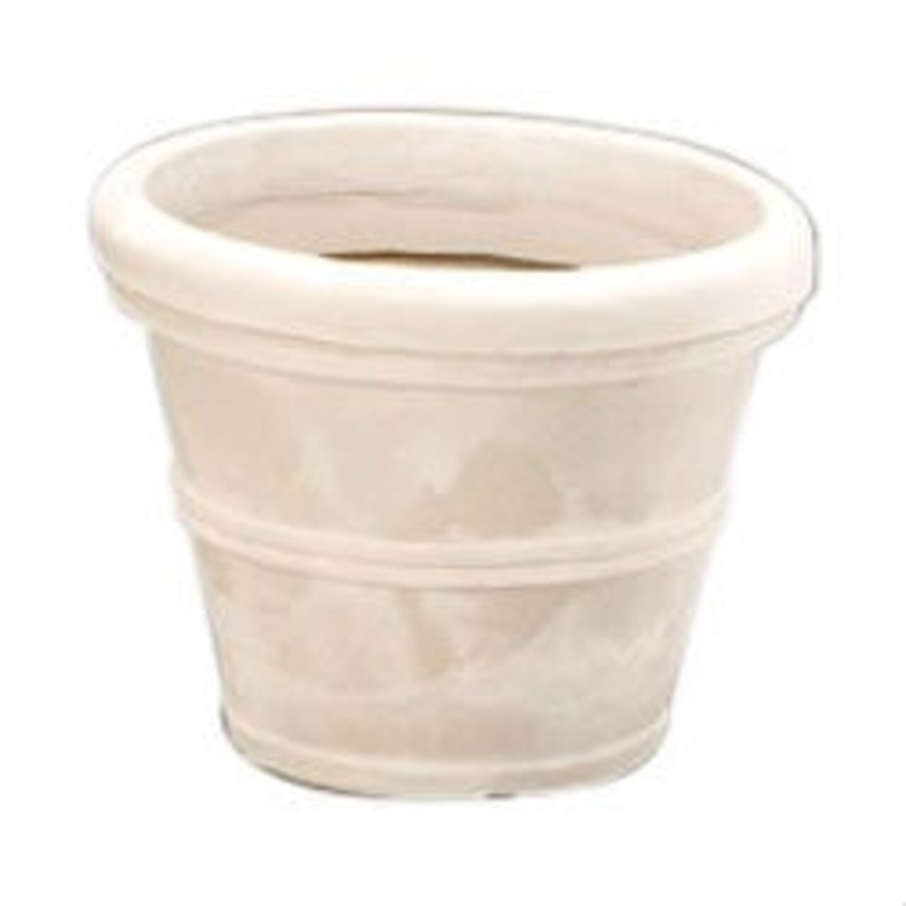 White Poly Resin Round Planter 12-inch Weather-Resistant Durable